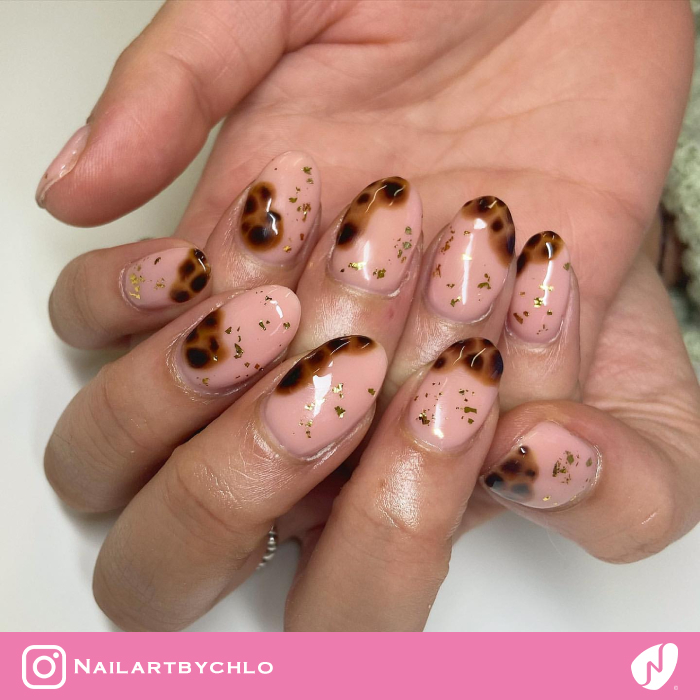 Tortoiseshell Flakie Nail Designs